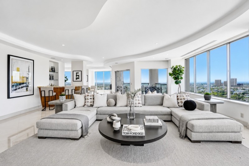 Kitchen with skyline views at 10724 Wilshire Boulevard 1607, Park Wilshire — photo 4 of 9
