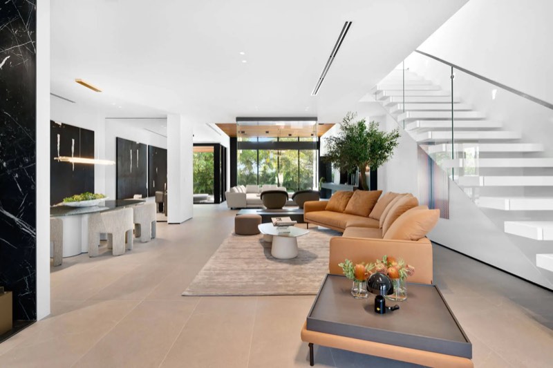 living hall stair at 1096 North Venetian Drive