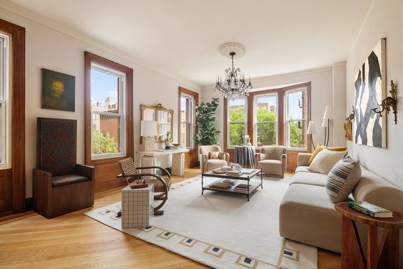 Living room window bay at 15 Clark Street 4A, Brooklyn Heights