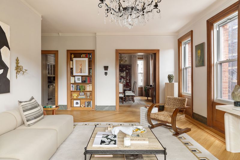 Living room toward entry gallery at 15 Clark Street 4A, Brooklyn Heights — photo 4 of 9