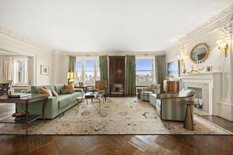 dining room with Central Park frontage at 151 Central Park West 11NORTH