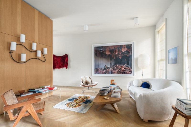 parlor living, herringbone floors