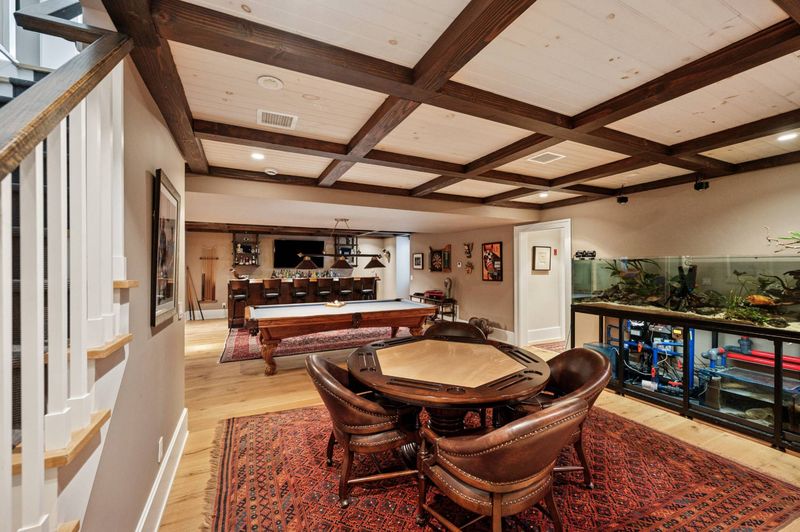 Game room with billiards at 2 Borden Lane, East Hampton — photo 12 of 12