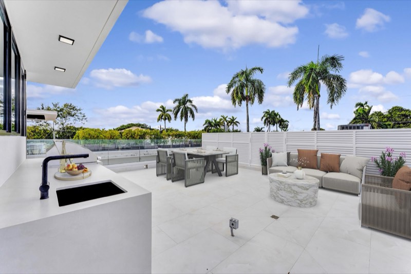 outdoor kitchen and dining at 2130 S Miami Avenue
