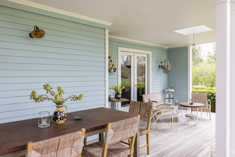 Covered porch dining at 216 Sagaponack Road, Bridgehampton — photo 7 of 12