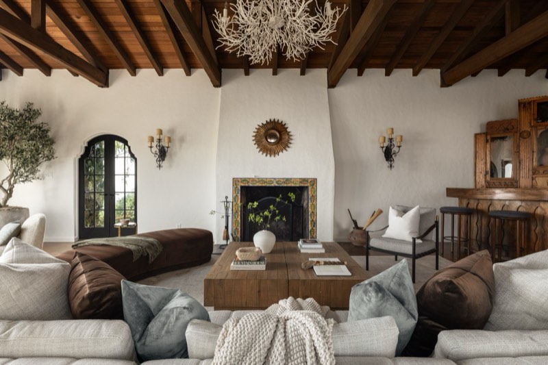 living tiled fireplace at 2311 Alto Oak Drive