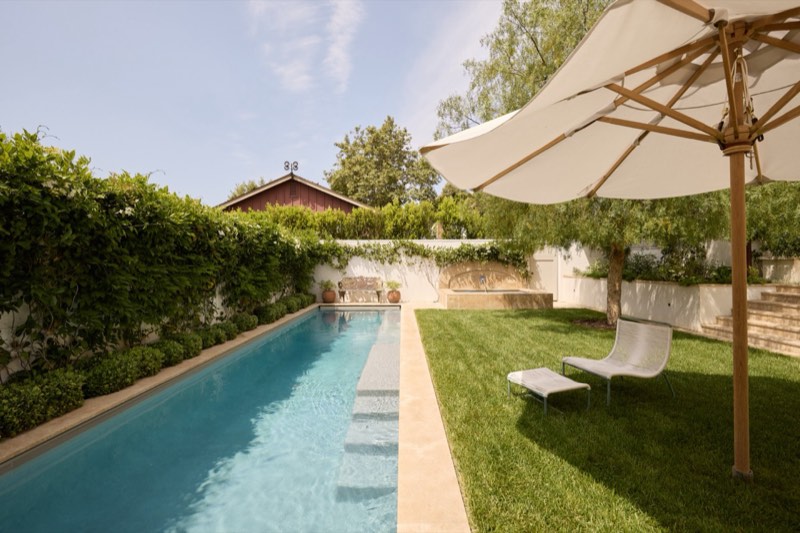 virtually staged lap pool and spa