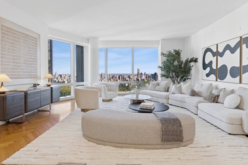 Corner great room with Central Park view at 25 Columbus Circle 57B, Columbus Circle