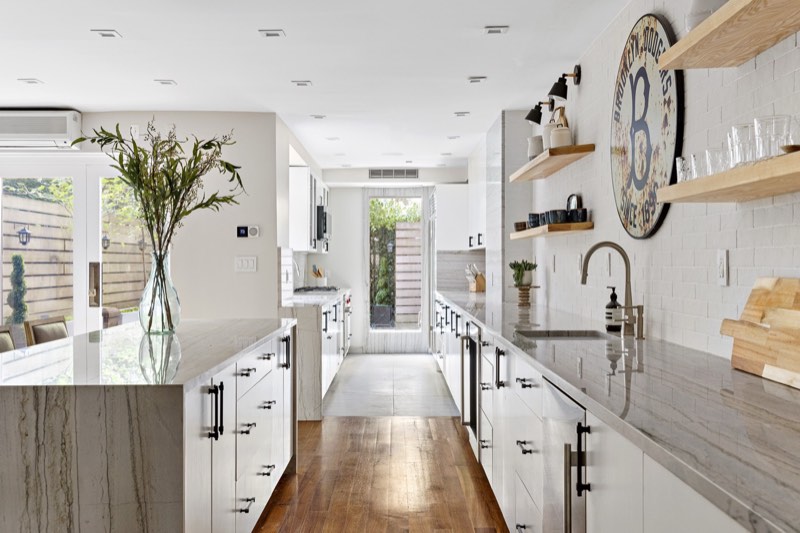 kitchen to garden at 25 East 94th Street
