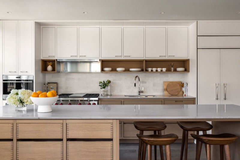 kitchen island at 250 West 96th Street 15C