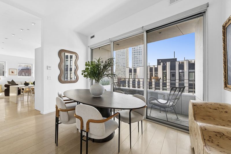 Dining area opening to a terrace at 265 Wythe Avenue 4, Williamsburg — photo 6 of 10