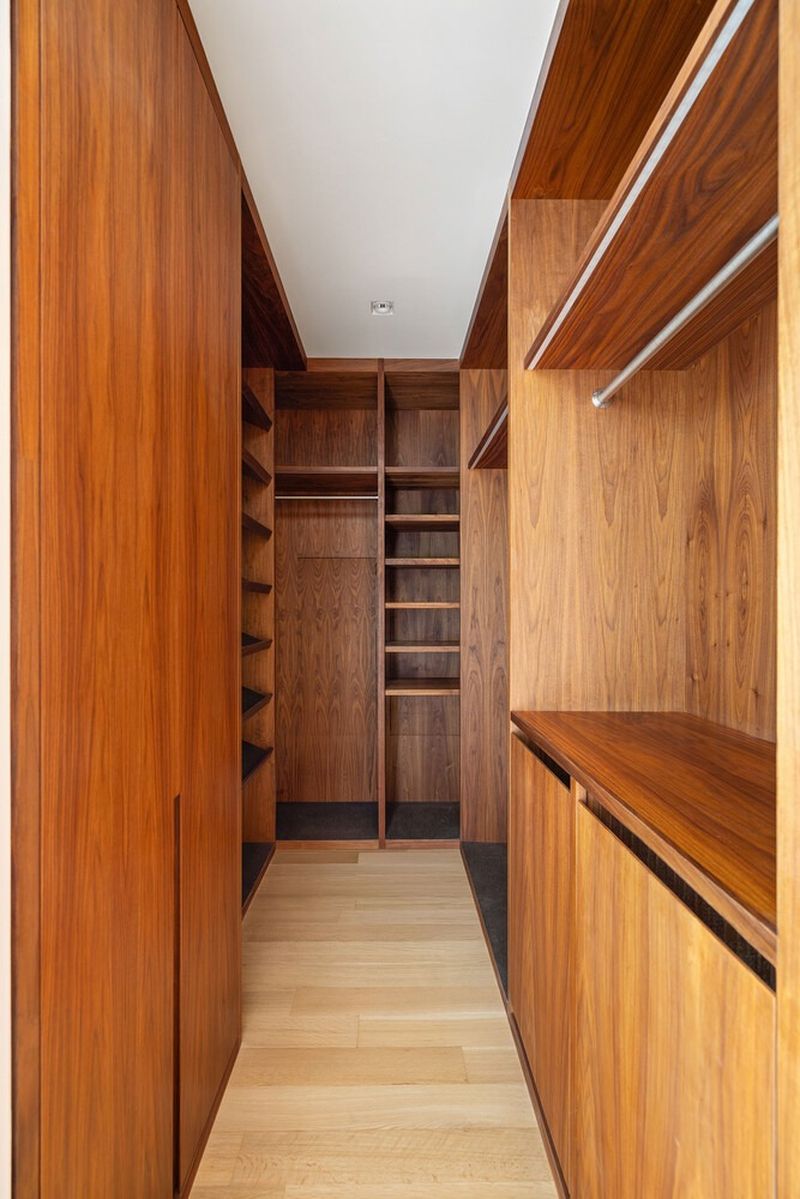 Walnut-lined primary dressing room at 290 West Street 5B, Tribeca — photo 9 of 12
