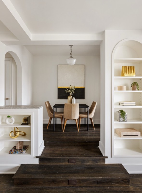 dining alcove, two steps up