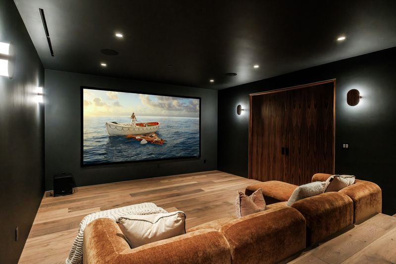 Lower-level movie theater at 317 South Wetherly Drive, Beverly Hills — photo 6 of 9