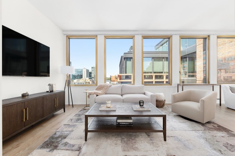 penthouse living room at 345 West 14th Street PHD