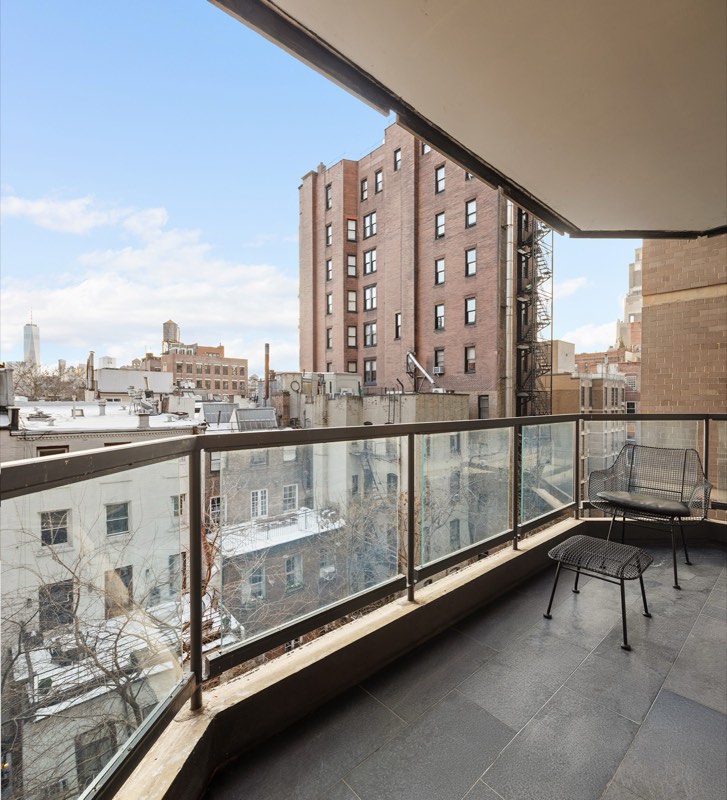 J-line balcony, glass rail at 37 West 12th Street 7J