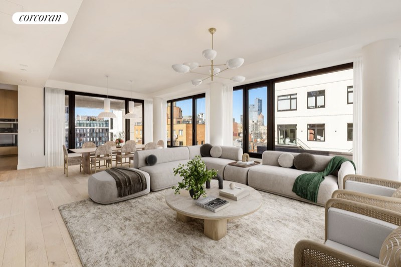 great room and terrace at Linea 10A 428 West 19th Street