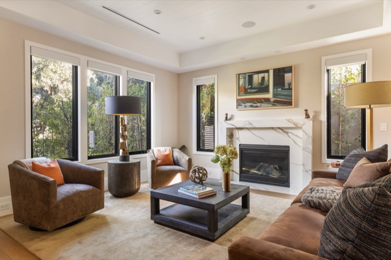 living room marble fireplace