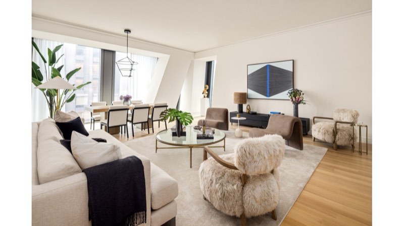 living and dining at 53 West 53rd Street 40C