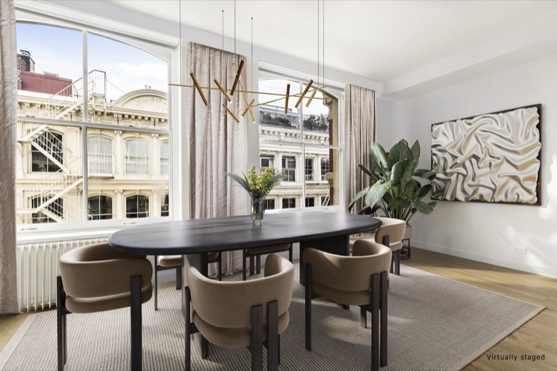 virtually staged dining at 63 Greene Street 5A