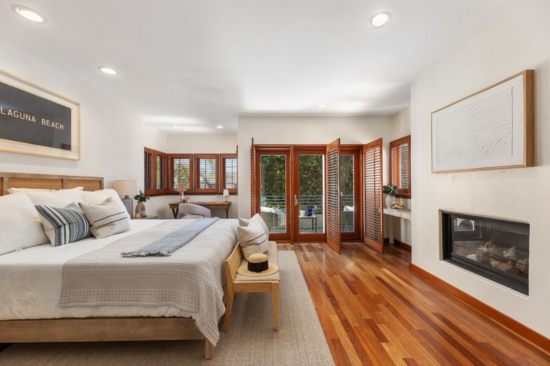 Primary suite with fireplace at 721 12th Street, Manhattan Beach — photo 8 of 8