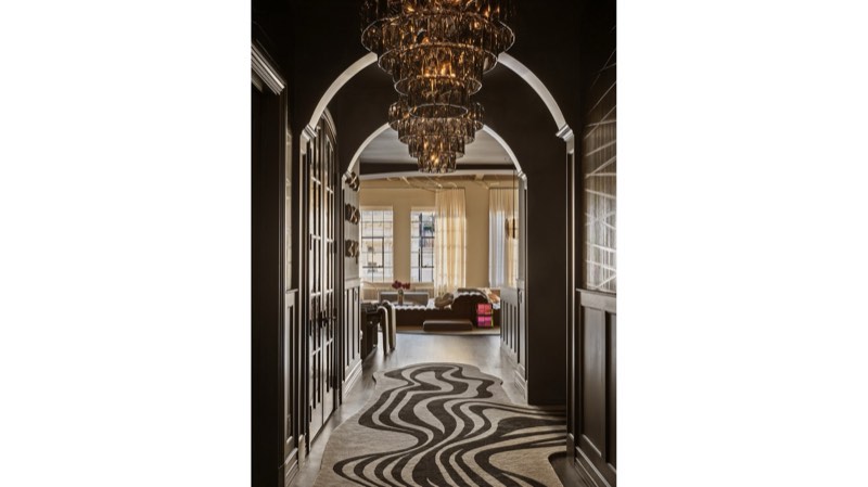 hall and living room at 73 Wooster Street Penthouse A