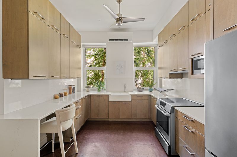 Kitchen with oak cabinetry at 8 Polhemus Place, Park Slope — photo 9 of 12